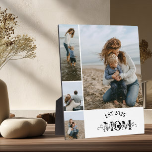 4 Custom Photo Collage Best Mum Ever  Plaque