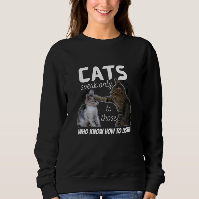 4 cute cats for cats lovers sweatshirt (Front)