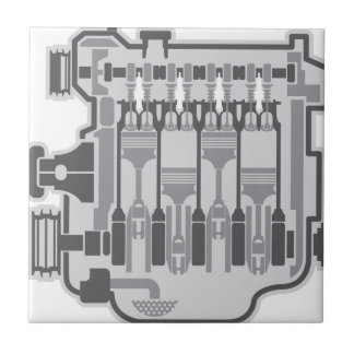 4 cylinder engine vector tile