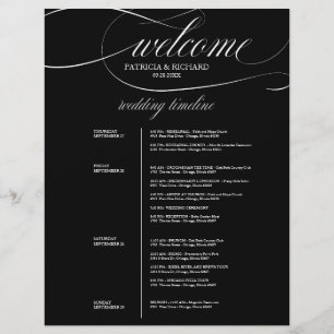 4 Days Wedding Itinerary Chic Black And White