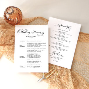 4 Days Wedding Weekend Itinerary Elegant Script Invitation