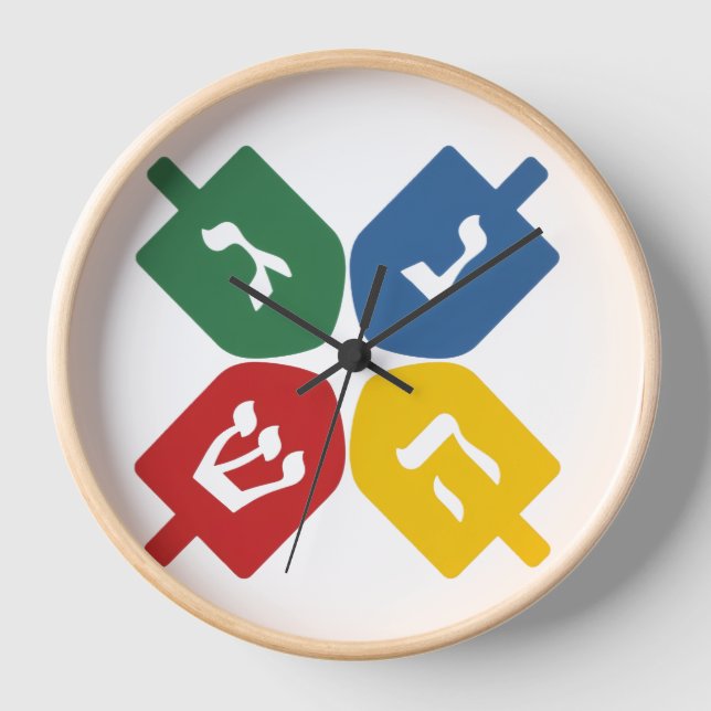 4 dreidels  clock (Front)