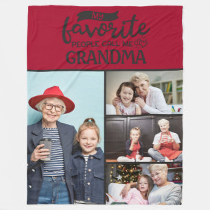 4 family photo collage -My favourite people call m Fleece Blanket