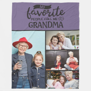 4 family photo collage -My favourite people call m Fleece Blanket