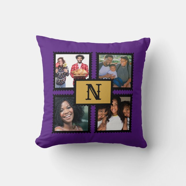 4-Framed Monogram Throw Pillow (Front)