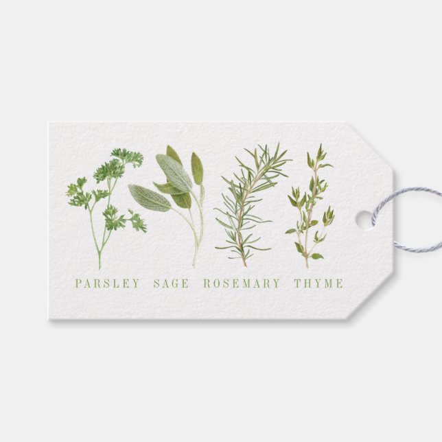 4 FRESH HERBS Gift Tags (Front (Horizontal))