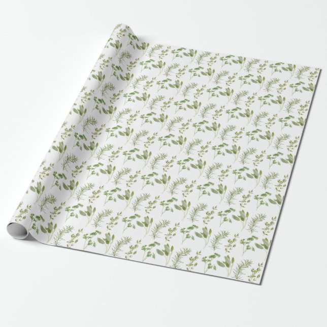 4 FRESH HERBS Wrapping Paper (Unrolled)