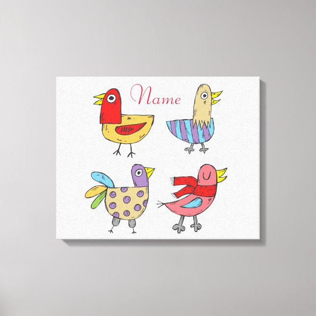 4 Funny Birds Thunder_Cove  Canvas Print (Front)