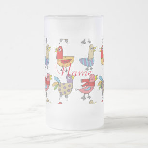 4 Funny Birds Thunder_Cove Frosted Glass Beer Mug