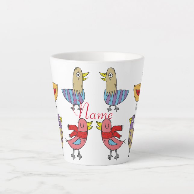4 Funny Birds Thunder_Cove Latte Mug (Front)