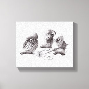 4 Funny Owls 1 called Pablo print