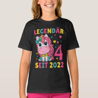 4. Geburtstag Mädchen Einhorn Legendär Seit 2022 T-Shirt