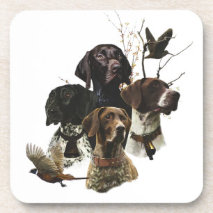 4 German Shorthaired Pointer Colours Coaster