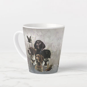4 German Shorthaired Pointer Colours Latte Mug