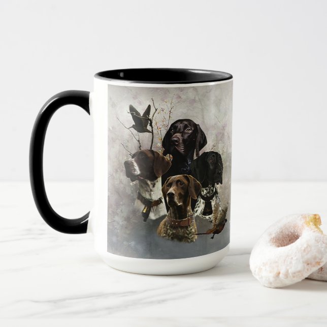 4 German Shorthaired Pointer Colours  Mug (With Donut)