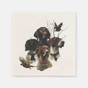 4 German Shorthaired Pointer Colours Napkin