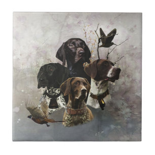 4 German Shorthaired Pointer Colours Tile