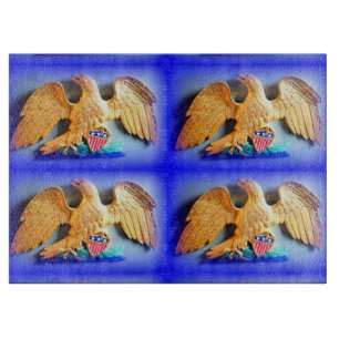 4 gold eagles glass cutting board