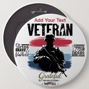 #4 Grateful for our Veterans 6 Cm Round Badge