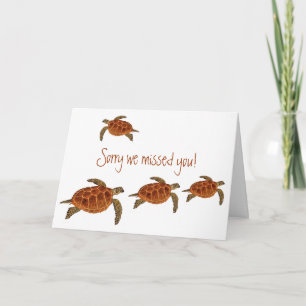 4 Hawksbill Turtles Card