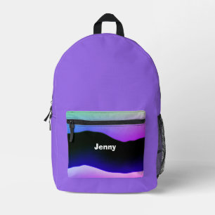 4 Her Travels College Varsity School Rustic Purple Printed Backpack