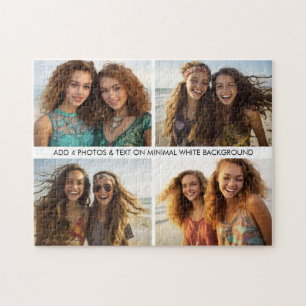 4 Horizontal Photo Collage - 1 Simple Line of Text Jigsaw Puzzle