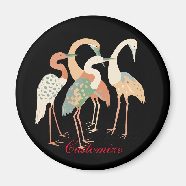 4 Japanese Cranes Thunder_Cove Magnet (Front)