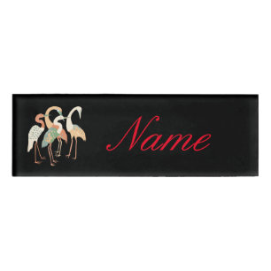 4 Japanese Cranes Thunder_Cove Name Tag