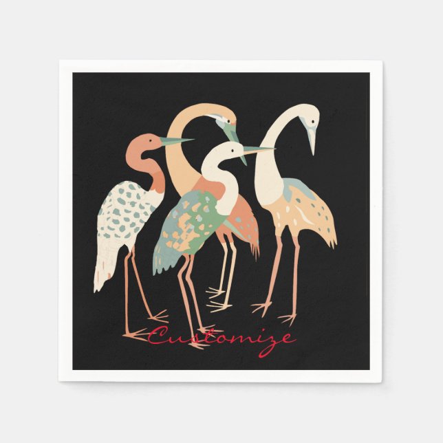 4 Japanese Cranes Thunder_Cove Napkin (Front)