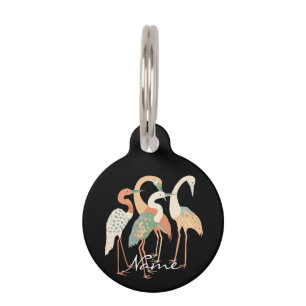 4 Japanese Cranes Thunder_Cove Pet Tag