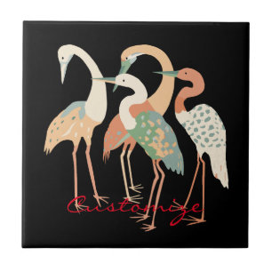 4 Japanese Cranes Thunder_Cove Tile