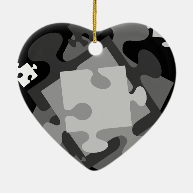 4 Jigsaw Pieces Ceramic Tree Decoration (Back)