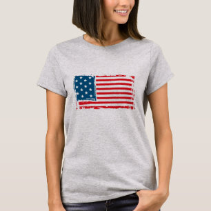 4 July American Flag Grunge Tshirt