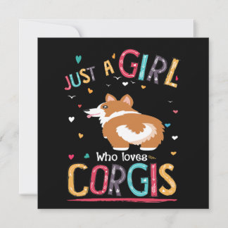 4 Just A Girl Who Loves Corgi Invitation