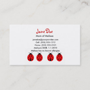 4 Ladybugs Calling Card