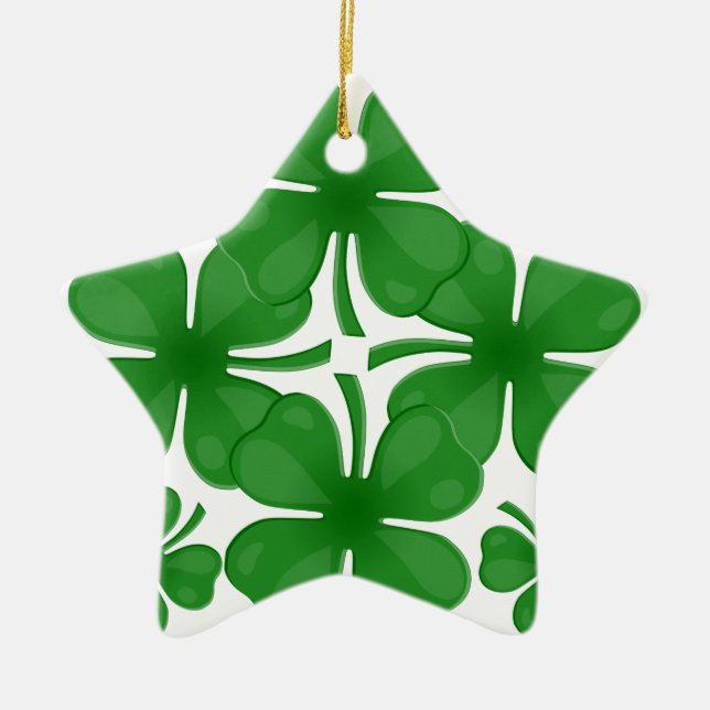 4 leaf clover ceramic tree decoration (Front)
