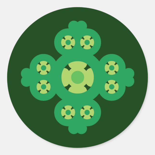 4 Leaf Clover Classic Round Sticker (Front)