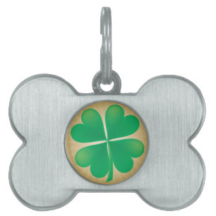 4 Leaf Clover Dog Bone Tag