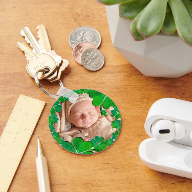 4 Leaf Clover Frame+Photo Keychain (Desk)