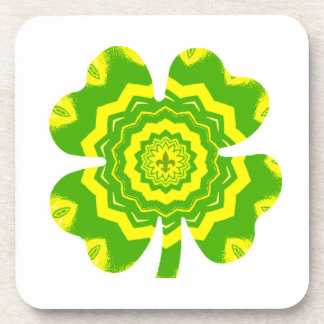 4 Leaf Clover Hard Plastic Coaster