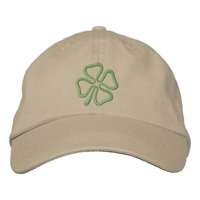 4-leaf Clover Outline Embroidered Hat (Front)