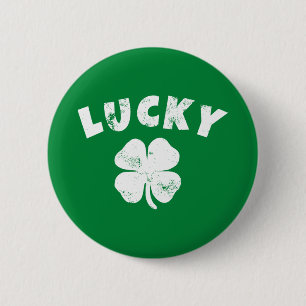 4 Leaf Lucky Clover St. Patrick's  Day 6 Cm Round Badge