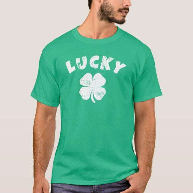 4 Leaf Lucky Clover St. Patrick's  Day T-Shirt (Front)