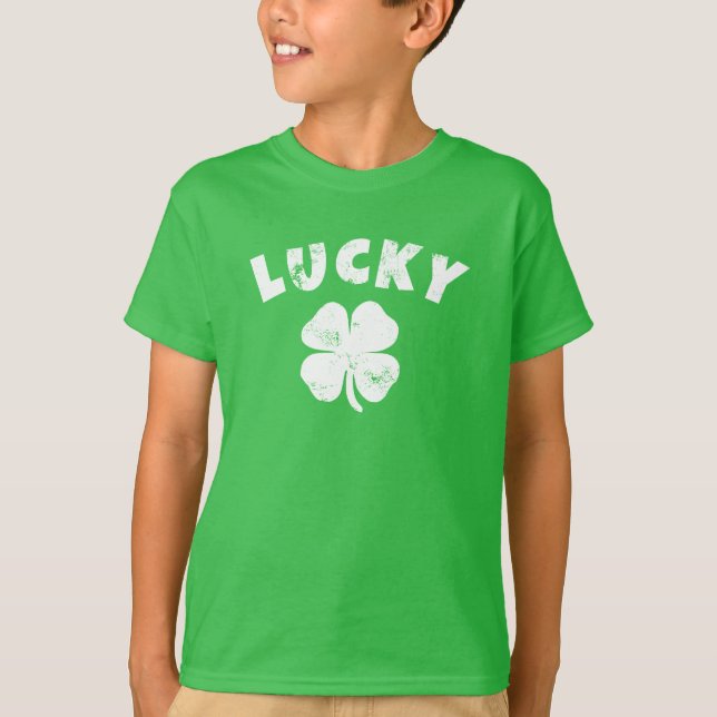 4 Leaf Lucky Clover St. Patrick's  Day T-Shirt (Front)