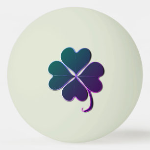 4 Leaf Purple Shamrock Glow in the Dark Ping Pong Ball