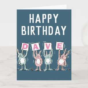 4 Letter Name Happy Birthday Card