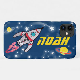 4 letter named space rocket blue yellow Case-Mate iPhone case