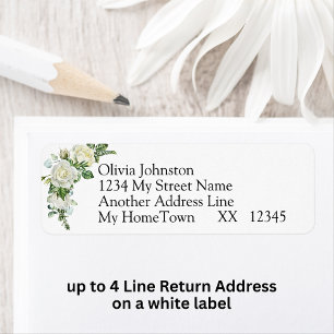 4 Line Return Address on white