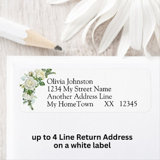 4 Line Return Address on white