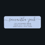 4 LINES Modern Wedding Stylish Return Address<br><div class="desc">4 LINES Modern Wedding Stylish Return Address label
4 LINES Modern Wedding Elegant Stylish Script Return Address simple label in dusty blue and dark grey typo with couple family names in handwritten calligraphy and return address in standard classic sans serif font. Perfect for rspv and wedding invitations.</div>